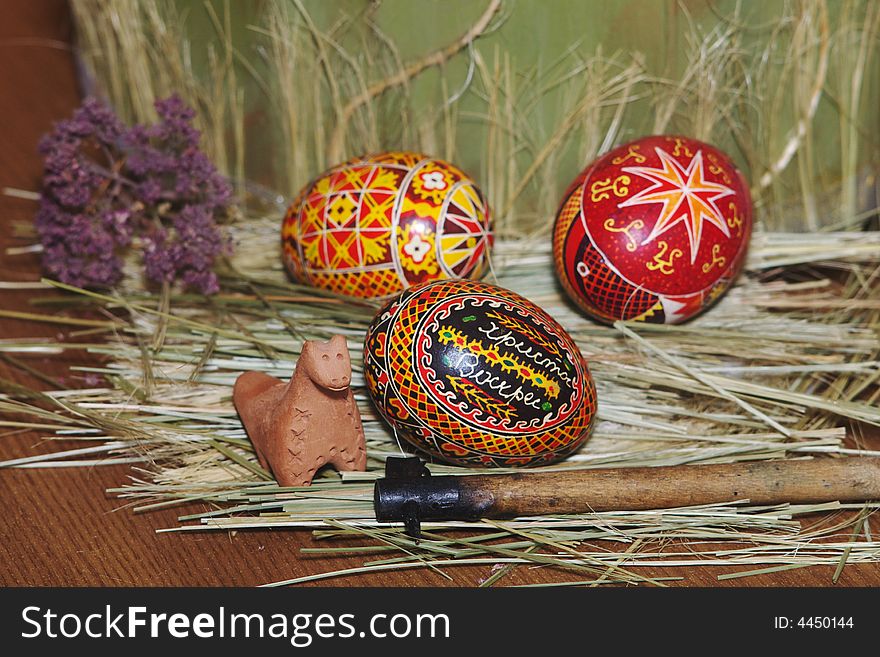 An Easter Eggs composition - pysanky