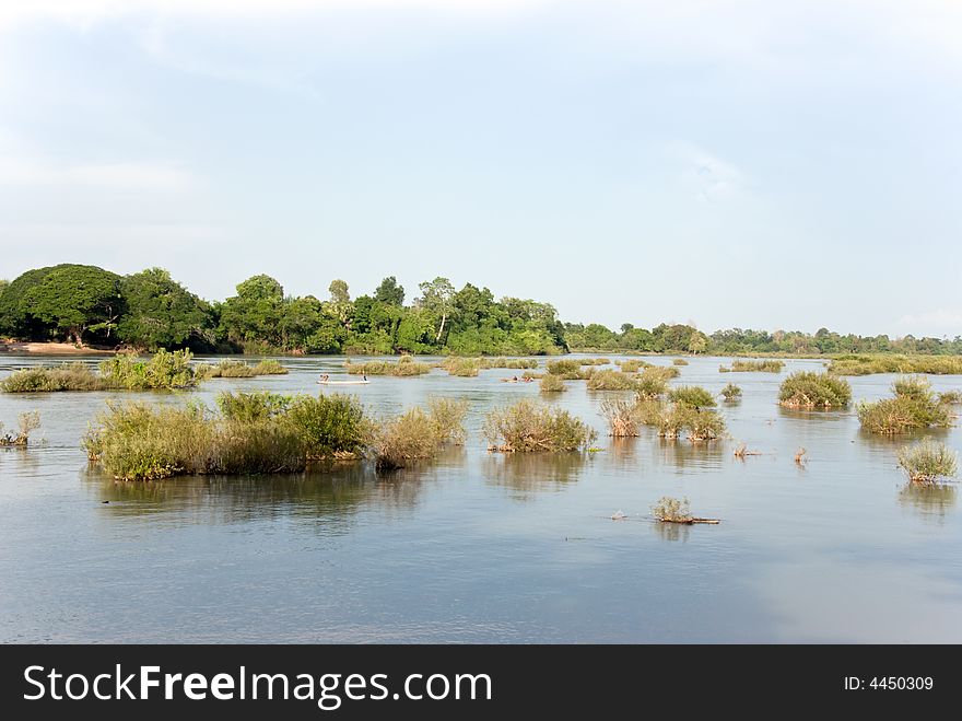 Mekong river view in the southern laos