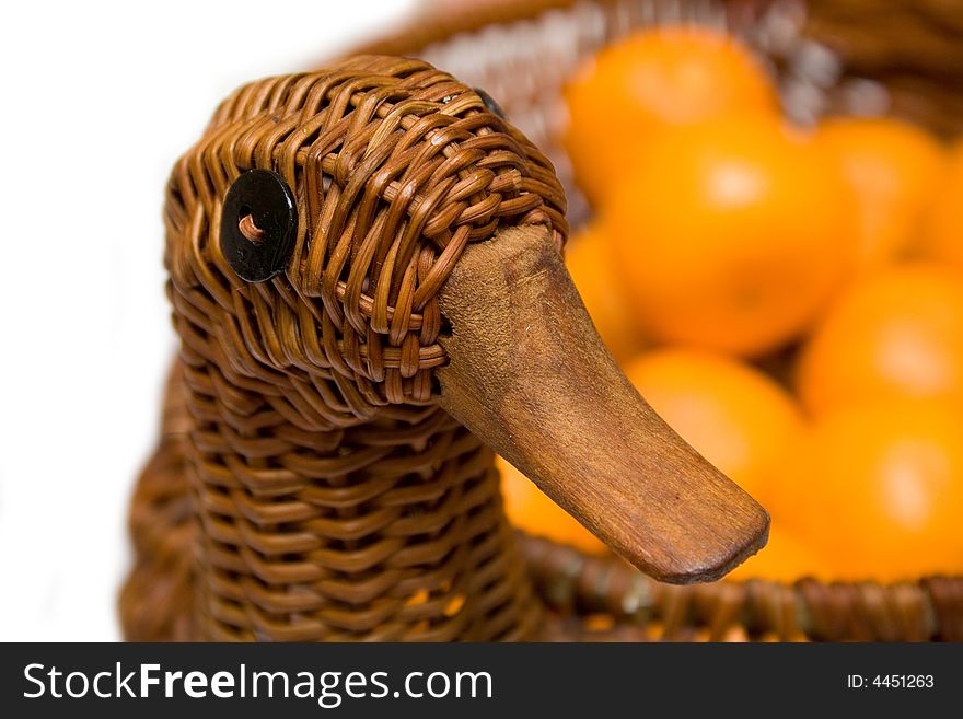 Mandarines On Tray Like Goose Isolated