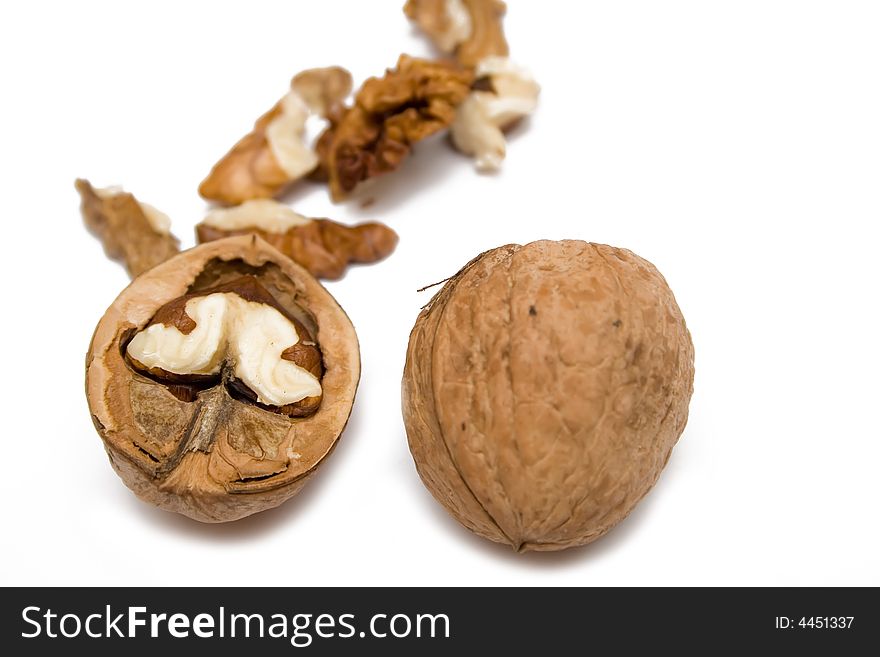 Walnut On White Isolated Background