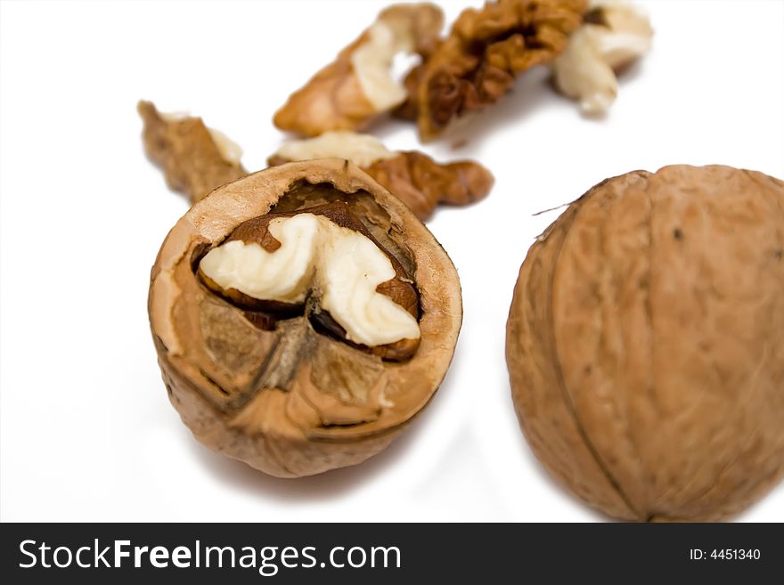 Walnut On White Isolated Background