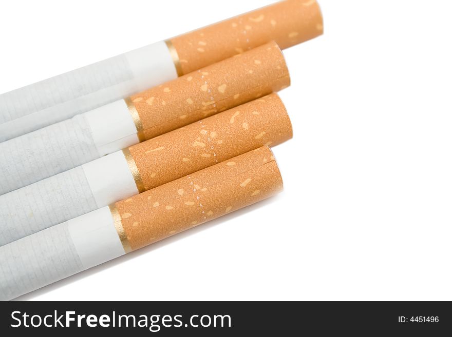 Cigarettes on the white isolated background