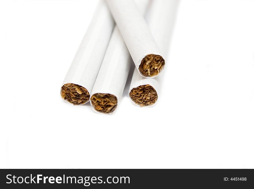 Cigarettes on the white isolated background