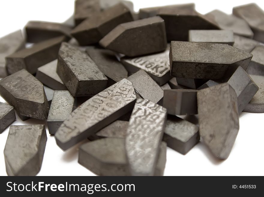 Steel bricks on the isolated background