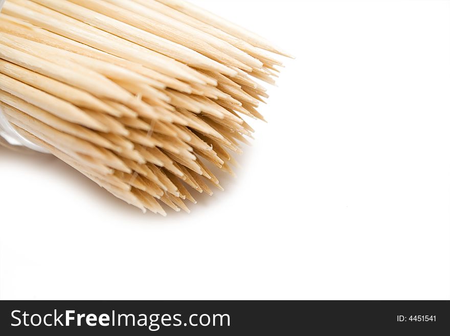 Some toothpicks on the isolated background