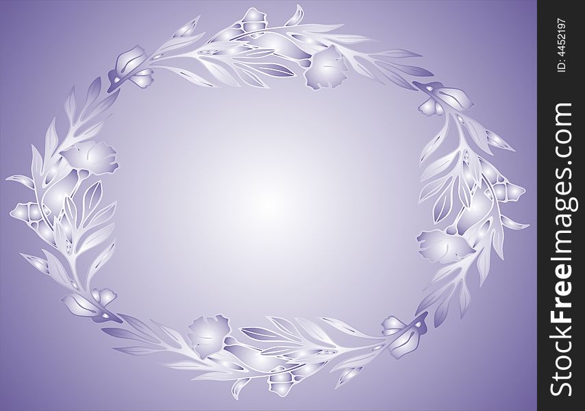 Violet floral frame -  illustration