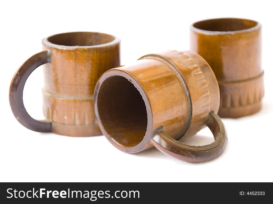 pitchers on a white table