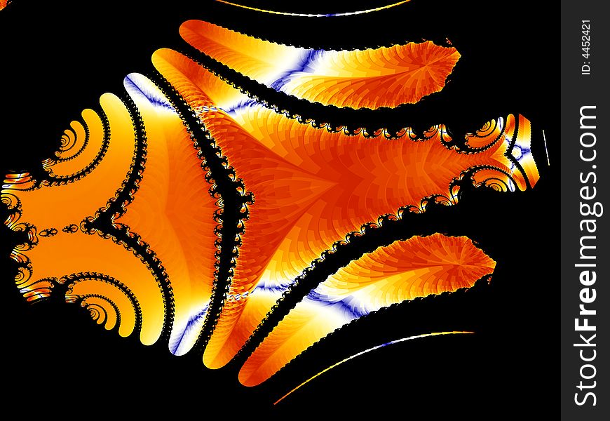 A fractal image that strongly resembles a stylized Koi. A fractal image that strongly resembles a stylized Koi.