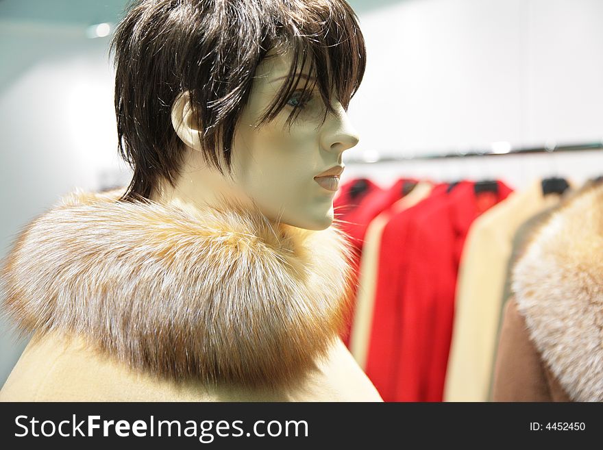 The mannequin woman with fur