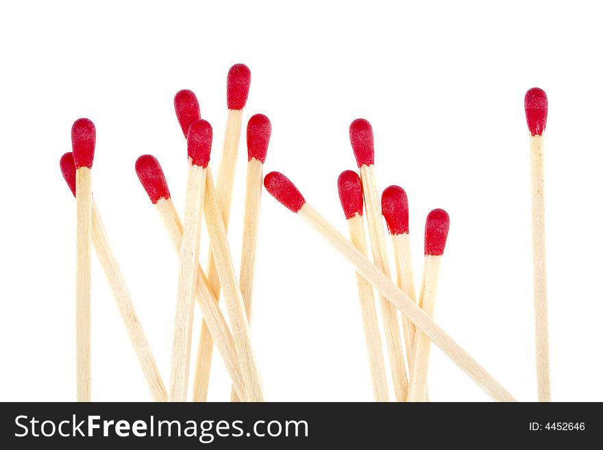 Close-up of a matches isolated on white