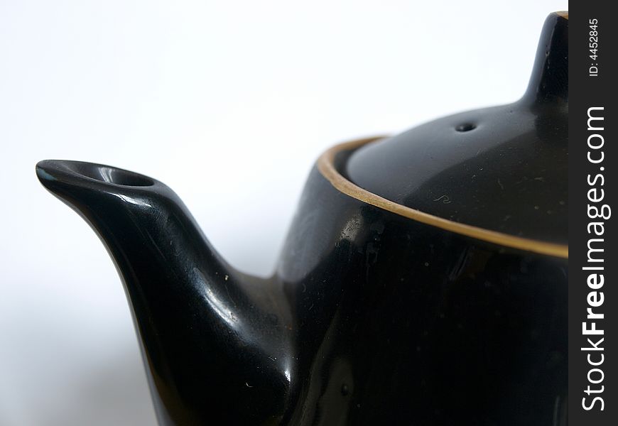 Photo of old black tea pot. Photo of old black tea pot