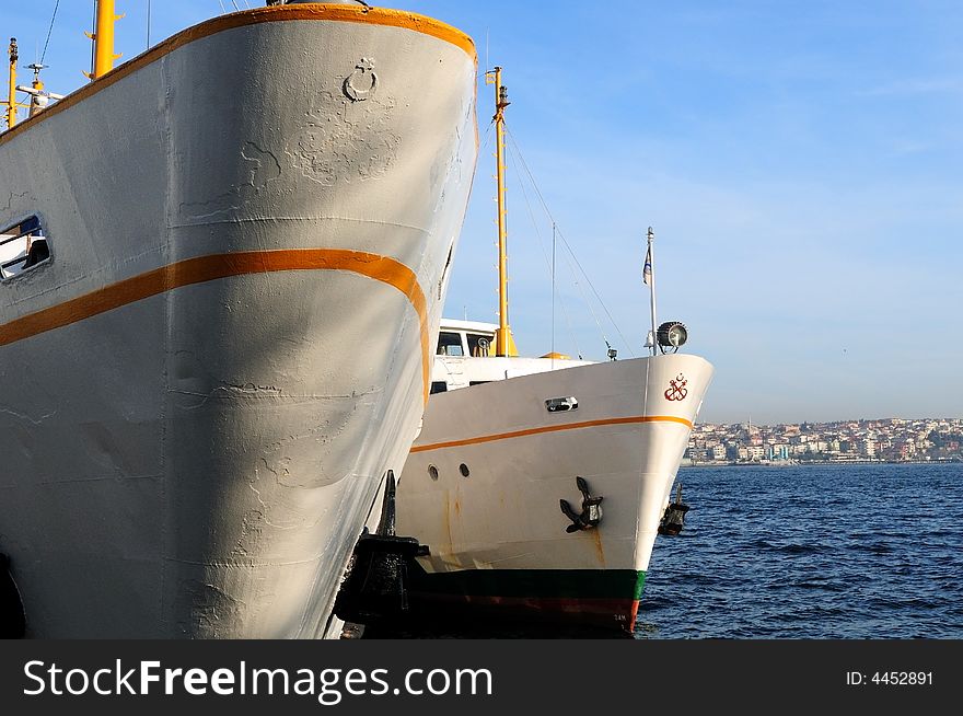 Ships at the doc in istanbul. Ships at the doc in istanbul