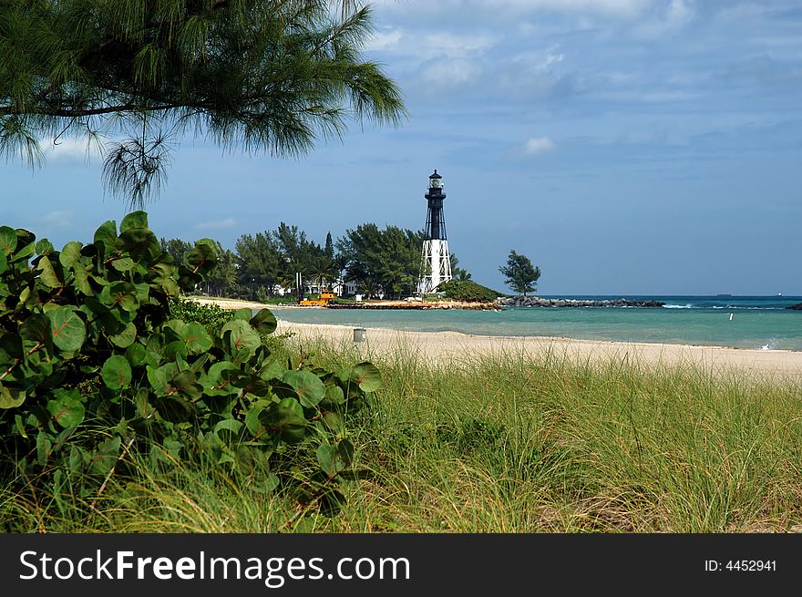 A picture of a lighthouse off the coast of Pompono Beach Florida. A picture of a lighthouse off the coast of Pompono Beach Florida