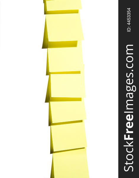 Sticky paper notes isolated on white