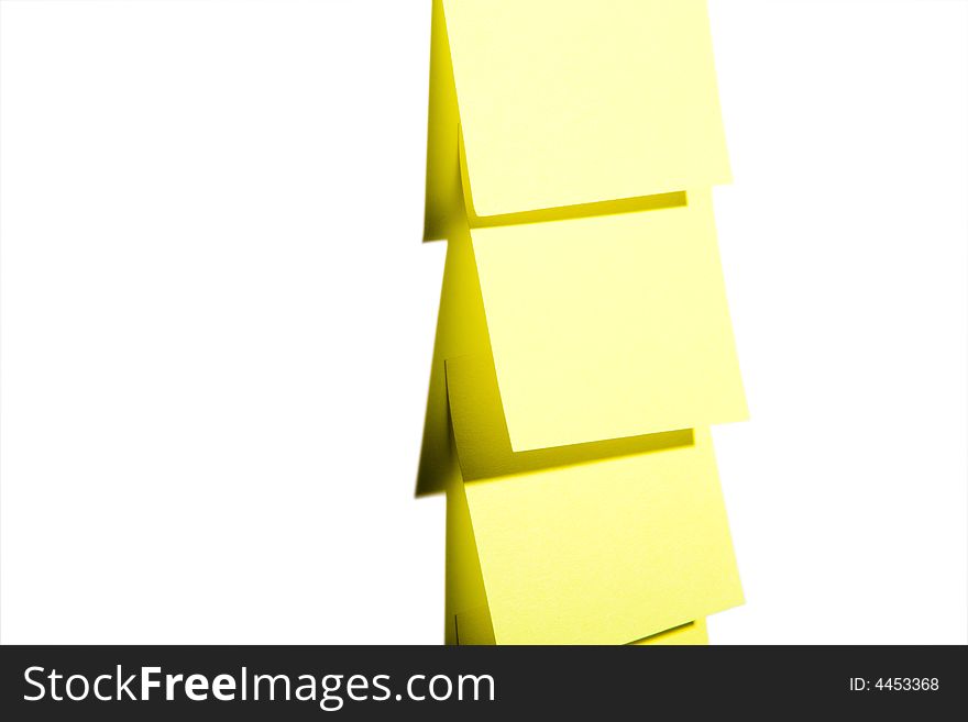 Sticky paper notes isolated on white