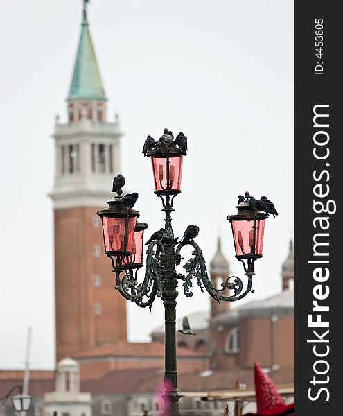 Street lamps with San marco on backgrounds. Street lamps with San marco on backgrounds.