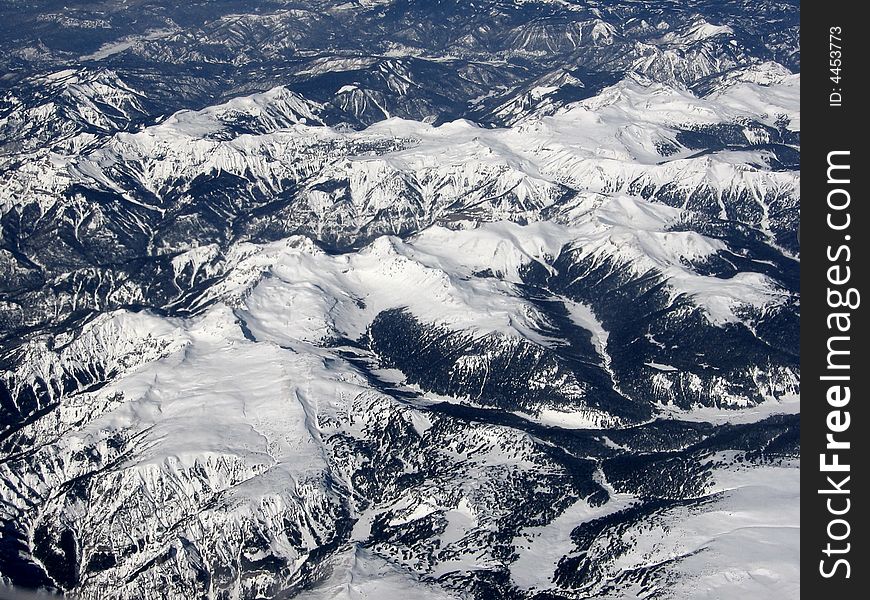 View over the Rocky Mountains.