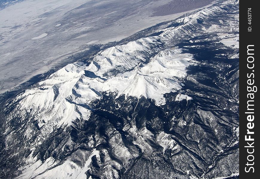 View over the Rocky Mountains.