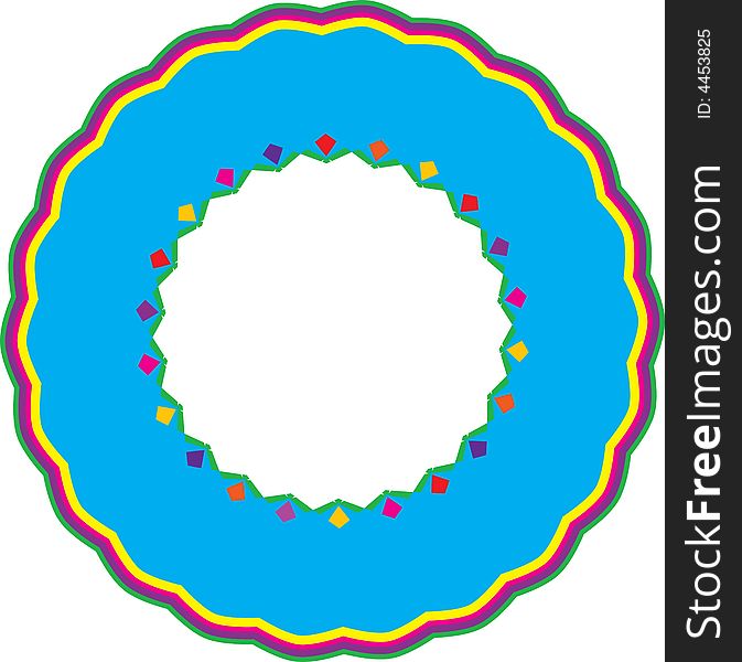 Illustration of brightly colored flowers in a circle with space for text. Illustration of brightly colored flowers in a circle with space for text