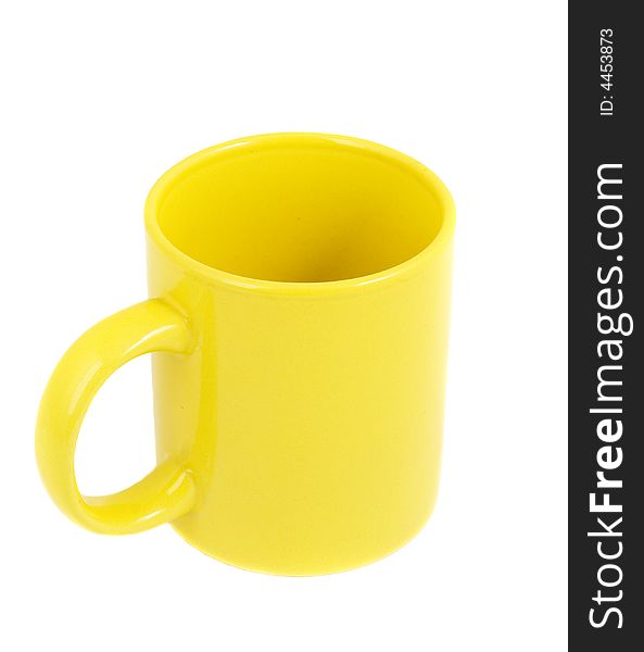 Photo of a Yellow Clay Cup isolated