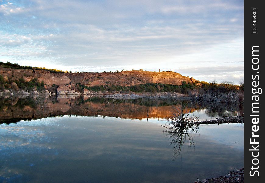 Reflections on the water in the southwest desert.