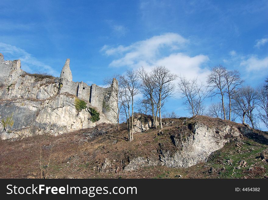 View on ruines of a castle in Belgium