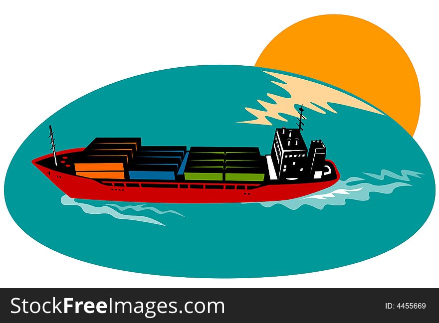 Illustration on shipping and transportation industry. Illustration on shipping and transportation industry