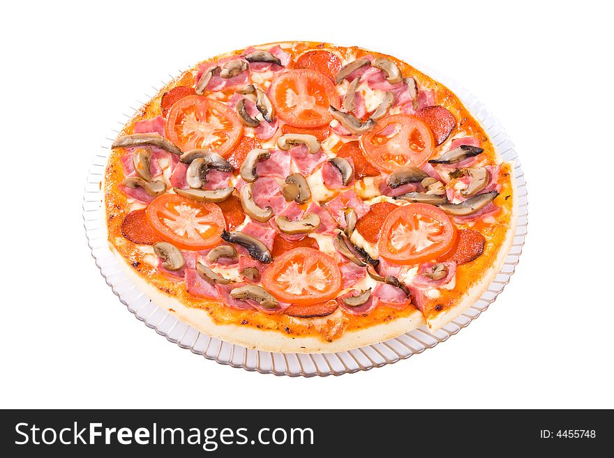 The top view on the Pizza Primavera