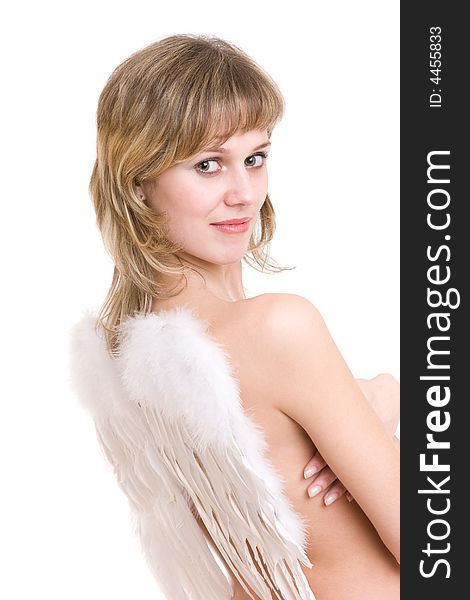 Young girl with angel wings. Young girl with angel wings