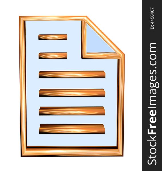 Golden 3d symbol of a letter good email sign