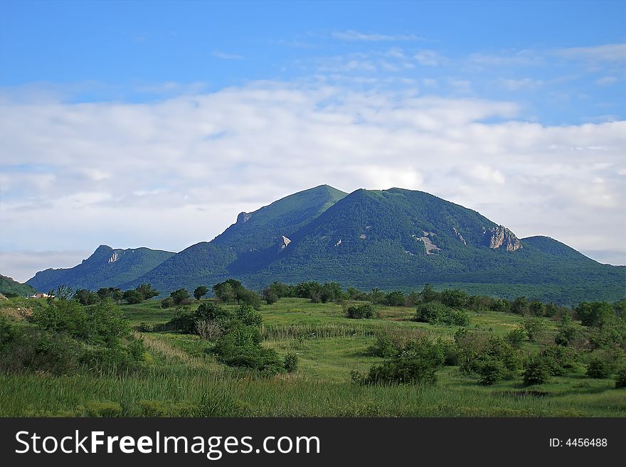 Mountain Beshtau on a background of the blue sky