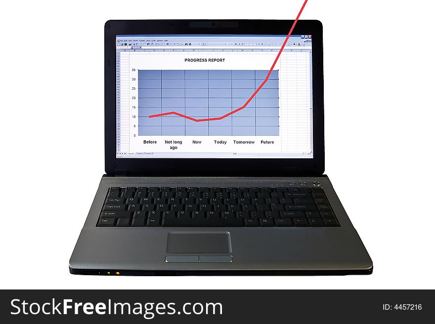 Laptop computer with progress diagram