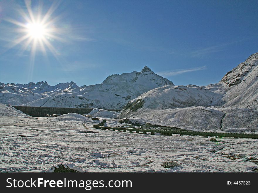 Beautiful winter panorama in the alps. Beautiful winter panorama in the alps