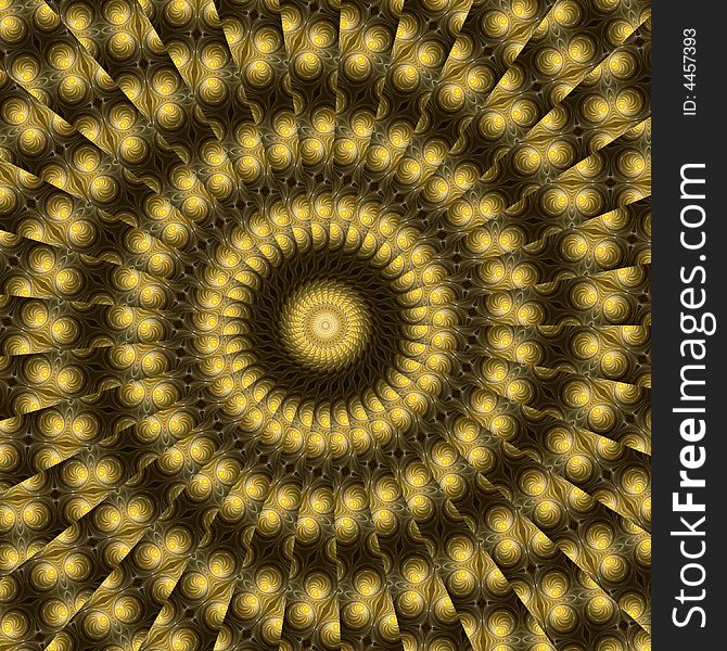 Abstract fractal image resembling a golden spiral keleidoscope. Abstract fractal image resembling a golden spiral keleidoscope