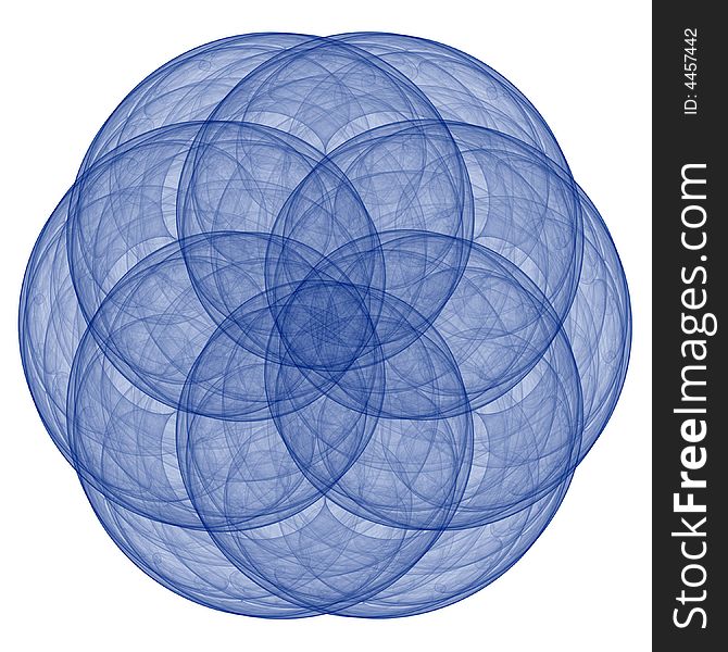 Abstract fractal image resembling a quilted plush ball