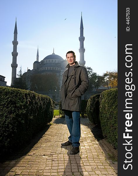 Young handsome man in a city (Turkey, Istanbul)