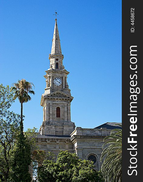 Cradock, South Africa.
The bell tower & clock of the the church building on the main road in the center of the town. Cradock, South Africa.
The bell tower & clock of the the church building on the main road in the center of the town.