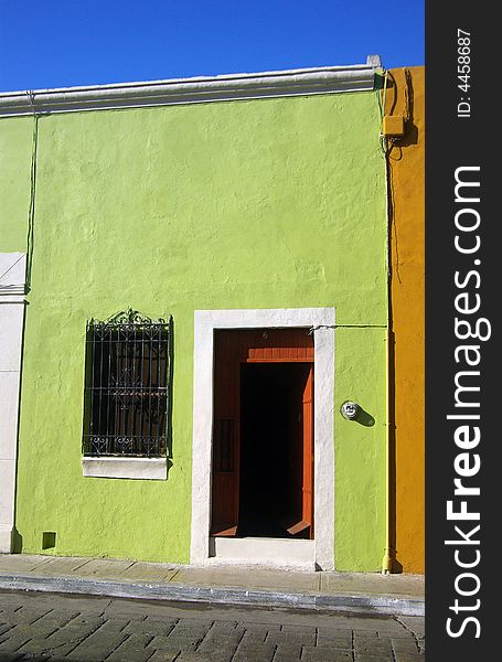 Colorful and classical building in Campeche,Mexico,. Colorful and classical building in Campeche,Mexico,