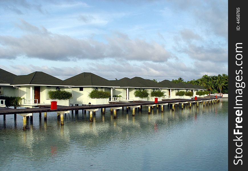 Water bungalow in paradise island, maldives