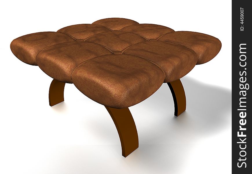 Fashionable stool with a leather upholstery