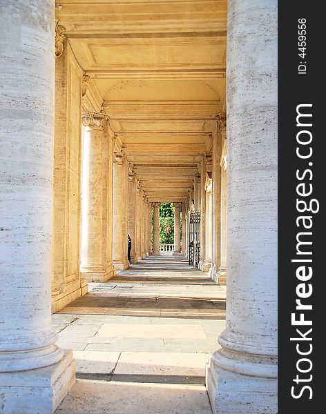 Colonnade on the Capitoline Hill in Rome, Italy. Colonnade on the Capitoline Hill in Rome, Italy.