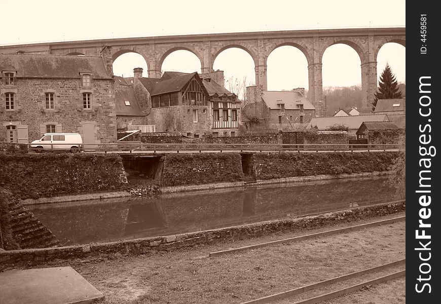 Viaduct In Dinan (Brittany, France)