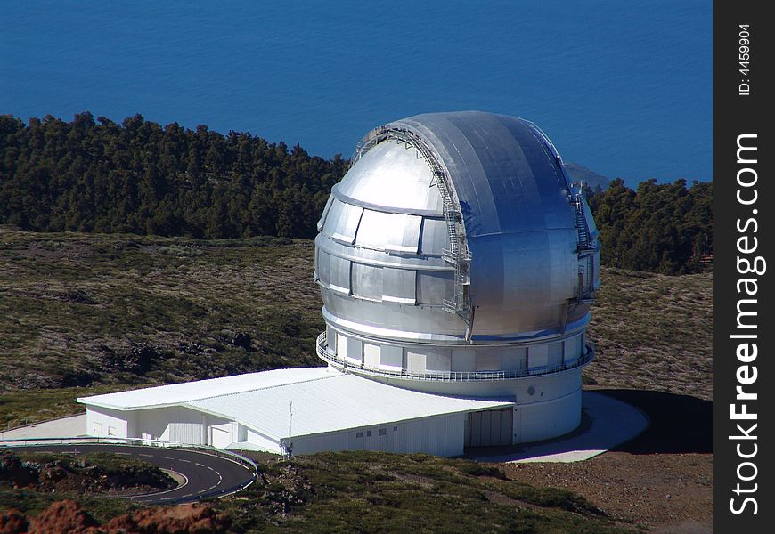 A view at the grand telescope of La Palma. A view at the grand telescope of La Palma.