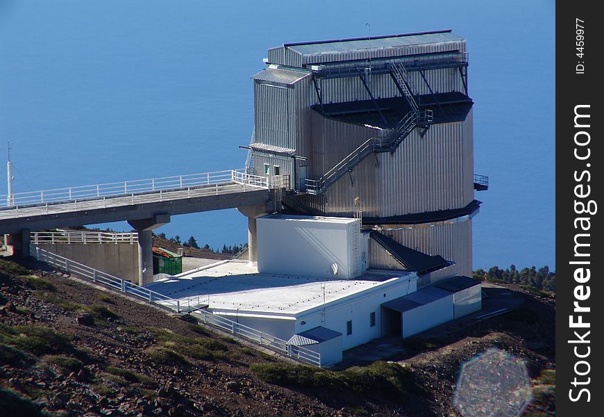 A view at an italien telescope at La Palma. A view at an italien telescope at La Palma.