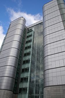 Tall Silver Office Building Stock Image