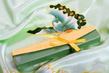 Gift Box On Silk Stock Photography Gift Box On Silk Stock Photography