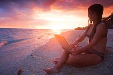 Work Anywhere In Paradise Royalty Free Stock Photo