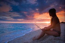 Work Anywhere In Paradise Royalty Free Stock Image