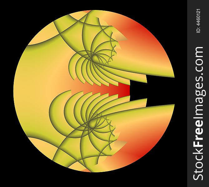 A fractal globe done in warm tropical colors that refer to sunsets and palm trees. A fractal globe done in warm tropical colors that refer to sunsets and palm trees.