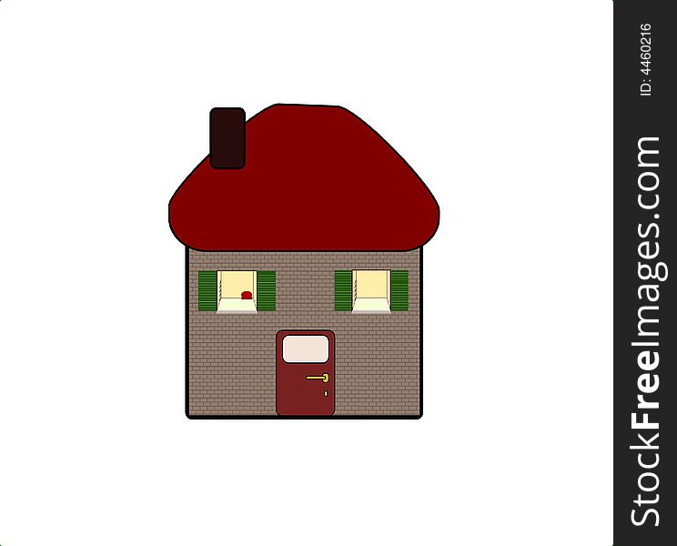 Picture of a house with red roof